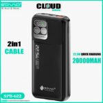 SOVO SPB-622 Cloud Series 20000mAh 22.5W Fast Charging Power Bank with Built-in 2-in-1 Cable (Type-C & Lightning) and Smart Digital Display